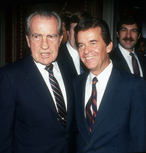 Richard Nixon, Dick Clark, 1984, Photo By John Barrett (Richard Nixon Dick ClarK10645) Poster