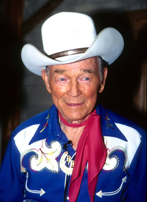 Roy Rogers at his Apple Valley Museum while doing a video with Randy Travis, Roy Roger's Museum, Apple Valley, CA, Sept 10, 1995. EXCLUSIVE PHOTO ph: Ron Wolfson / (Roy Rogers 5) Poster