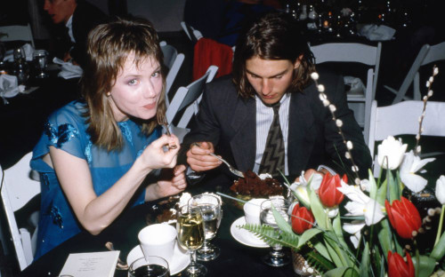 Rebecca De Mornay with Tom Cruise, circa 1980s. Photo: Oscar Abolafia (REBECCADEMORNAY) Poster