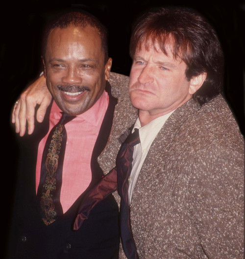 Quincy Jones, Robin Williams 1991. Photo by John Barrett (Quincy Jones Robin Williams07531) Poster
