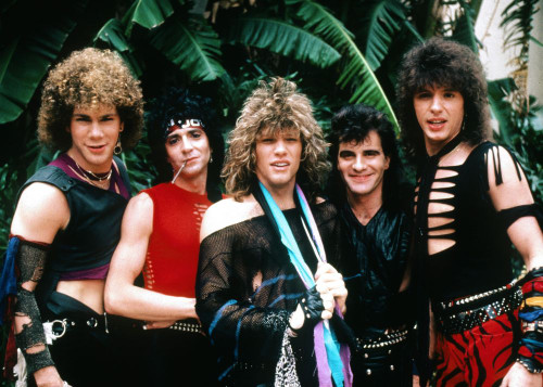 Bon Jovi outside the stage of the TV Show "Solid Gold�, 1982. *exclusive* ph: Ron Wolfson / (Bon Jovi 1) Poster