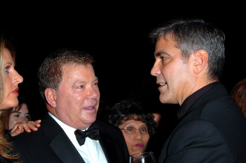 William Shatner & George Clooney at the 12th Annual SAG Awards, Shrine Auditorium, Los Angeles, CA, January 29, 2006. ph: Ron Wolfson / (William Shatner & George Clooney 1) Poster