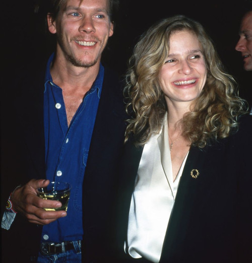 American actor and musician Kevin Bacon, with wife Kira Sedgwick at The Normal Heart AIDS Benefit at Criterion Center New York, April 16, 1993. Photo: Oscar Abolafia (kyrasedgwick_kevinbaco001) Poster