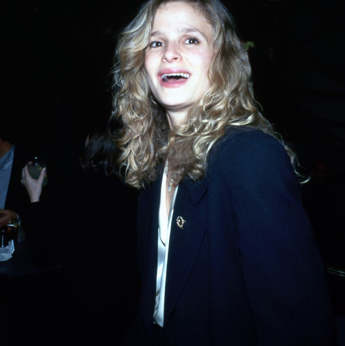 American actor and film maker Kyra Sedgwick, with friends at The Normal Heart AIDS Benefit at Criterion Center New York, April 16, 1993. Photo: Oscar Abolafia (kyrasedgwick001) Poster