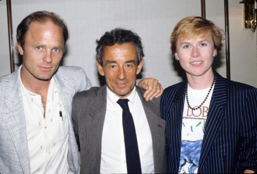 Ed Harris with wife Amy Madigan and Louis Malle. Photo by Adam Scull (Ed Harris Louis Malle Amy Madigan07462) Poster