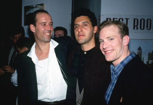 American actor and film maker John Turturro, with friends at The Normal Heart AIDS Benefit at Criterion Center New York, April 16, 1993. Photo: Oscar Abolafia (johnturturro003) Poster
