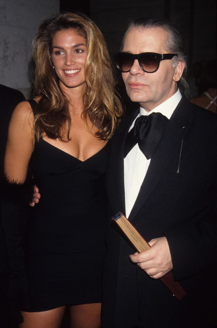 Karl Lagerfeld with Cindy Crawford 1992. PHOTOlink/Courtesy (Karl Lagerfeld Cindy Crawford04042) Poster