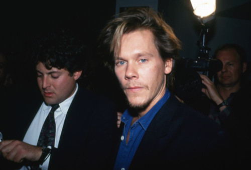 American actor and musician Kevin Bacon close-up at The Normal Heart AIDS Benefit at Criterion Center New York, April 16, 1993. Photo: Oscar Abolafia (kevinbacon001) Poster