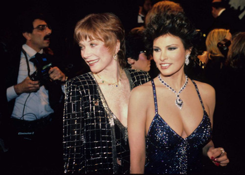 Raquel Welch & Shirley MacLaine, 1980s. Photo by Adam Scull (Welch Maclaine3648) Poster