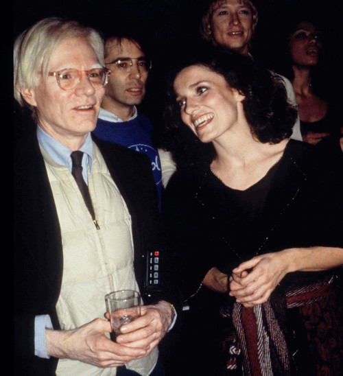 Andy Warhol & Margaret Trudeau; Studio 54, 1978. Photo by Adam Scull (Warhol Trudeau3734) Poster