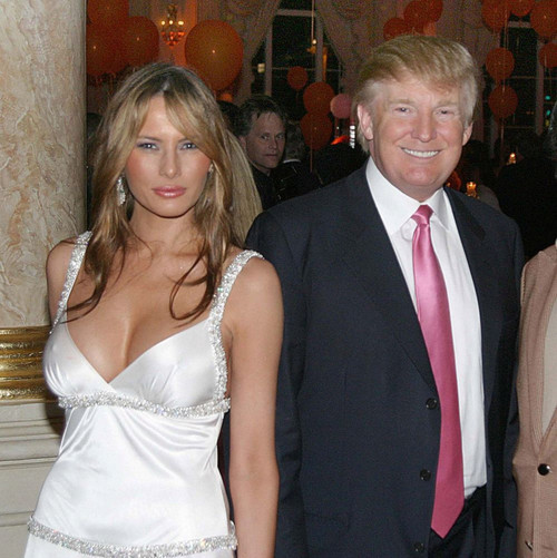 West Palm Beach, FL 3-11-2005. Donald and Melania Trump atThe Mar-a- Lago Club, during Rush Philanthropic Arts Foundation first annual Palm Beach benefit, ART FOR LIFE. Photo by JR Davis (Donald_Trump6525) Poster
