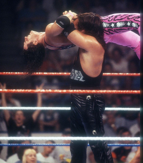 Brett Hart (being lifted up), 1993, Photo By John Barrett (Brett Hart3545) Poster