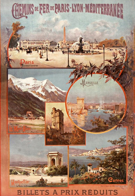 Chemins de Fer de Paris Lyon Poster Print - Apple Collection Vintage