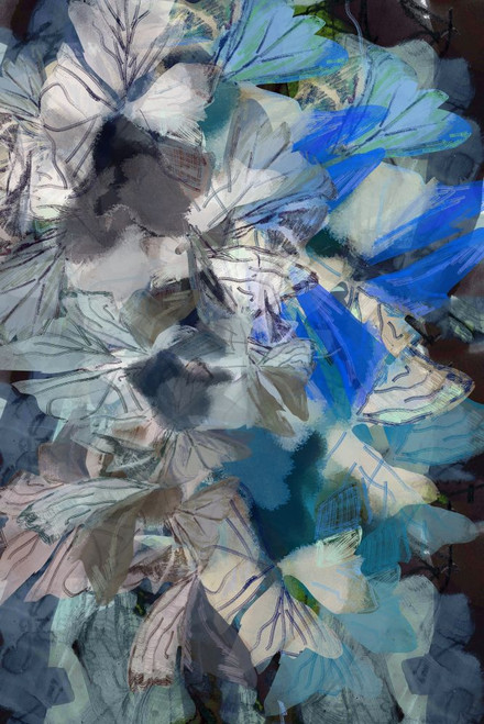 Midnight Blue Florals I Poster Print - Cartissi