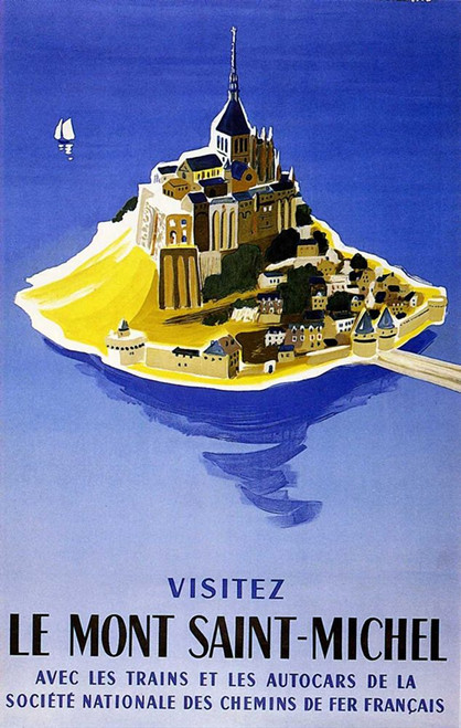 Mont Saint Michel Poster Print - Apple Collection Vintage