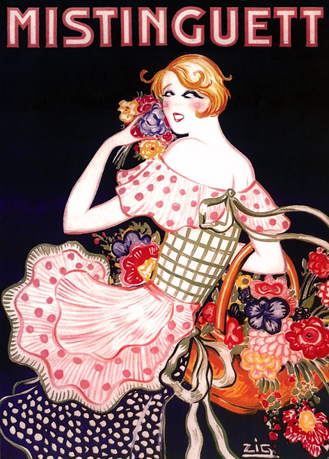 Mistinguett Checked Poster Print - Apple Collection Vintage