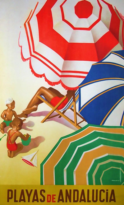 Beachesof Andalucia Poster Print - Apple Collection Vintage