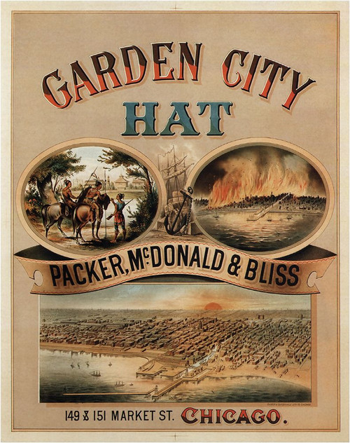 1878 Garden City Hat Poster Print - Apple Collection Vintage