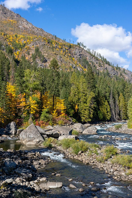 Leavenworth- Washington State- USA. View from a pipeline pedestrian bridge Poster Print - Janet Horton