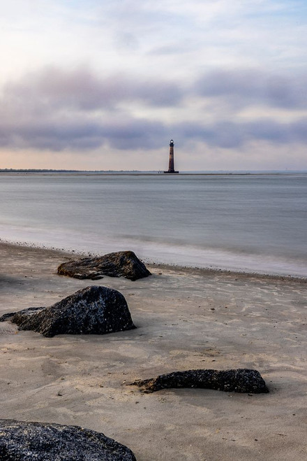 USA- South Carolina- Charleston. Folly Beach and Morris Island Lighthouse Poster Print - Hollice Looney