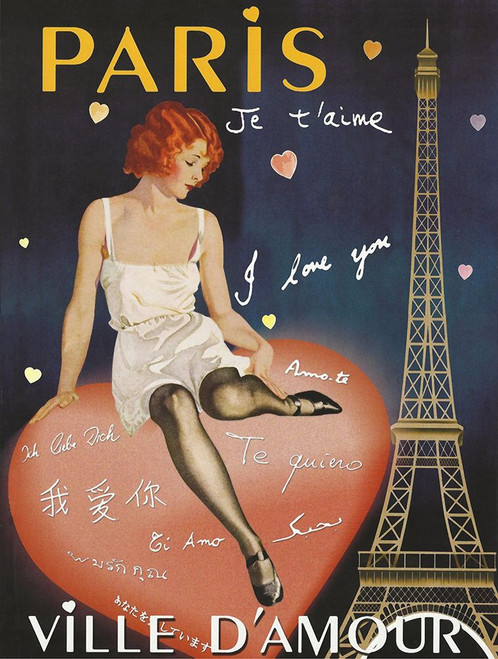 Paris I Love You Poster Print - Apple Collection Vintage