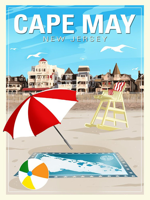 CapeMay Poster Print - Red Truck Old