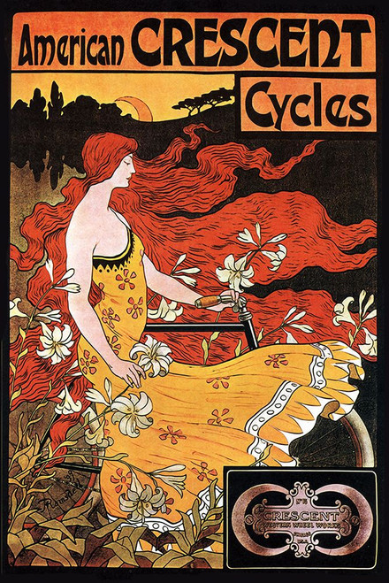 Crescent Cycles Poster Print - Apple Collection Vintage