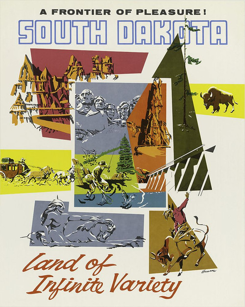 South Dakota Poster Print - Apple Collection Vintage