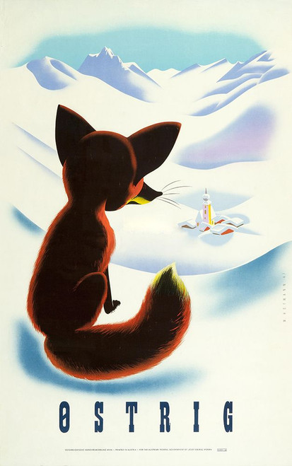 Ski-Ostrig Poster Print - Apple Collection Vintage