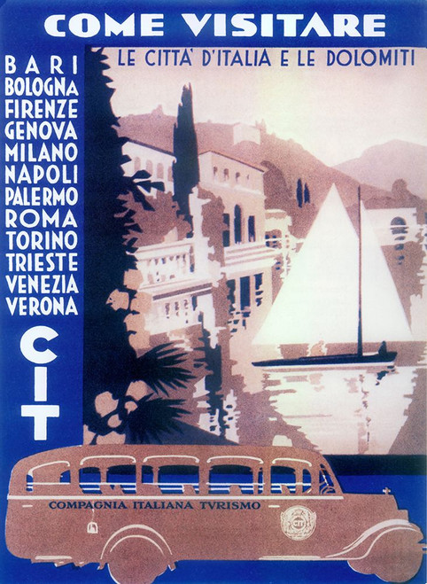 Italian Cities Poster Print - Apple Collection Vintage