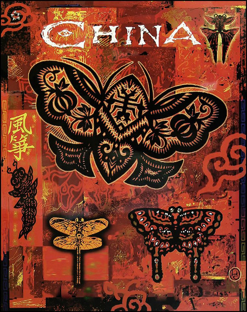 China travel poster Poster Print - Apple Collection Vintage