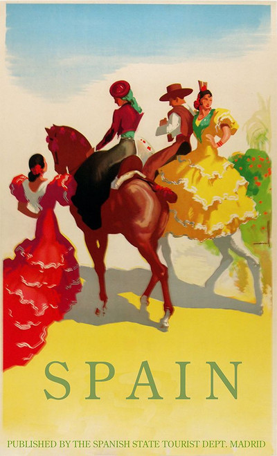 Spain Horses Poster Print - Apple Collection Vintage