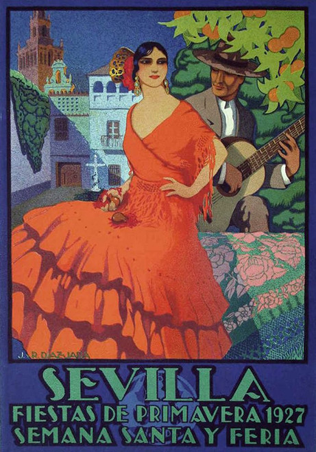 Sevilla Red Poster Print - Apple Collection Vintage