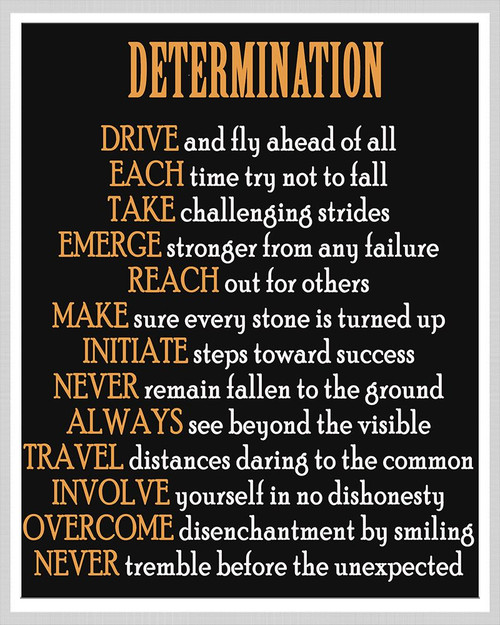 Determination Word Art Poster Print - Richard Homawoo