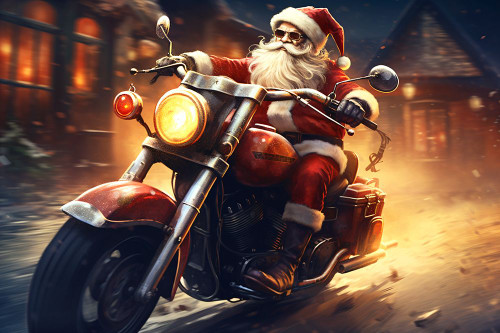 Santa Cruising 1 Poster Print - Ray Heere