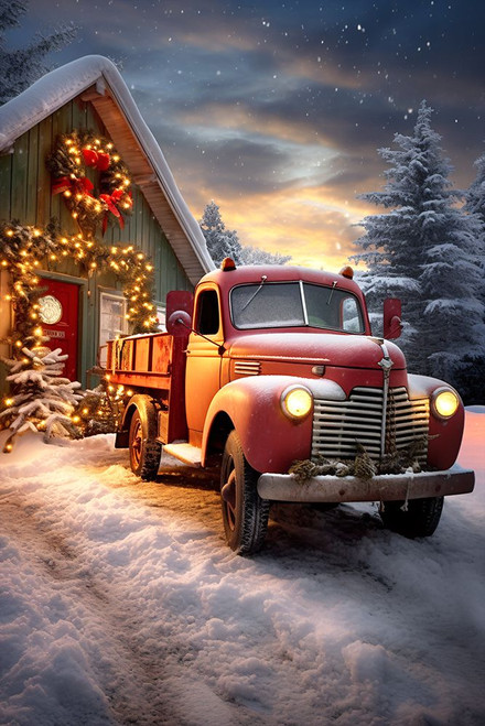 Farmland Christmas 10 Poster Print - Ray Heere