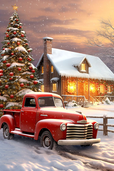 Farmland Christmas 8 Poster Print - Ray Heere