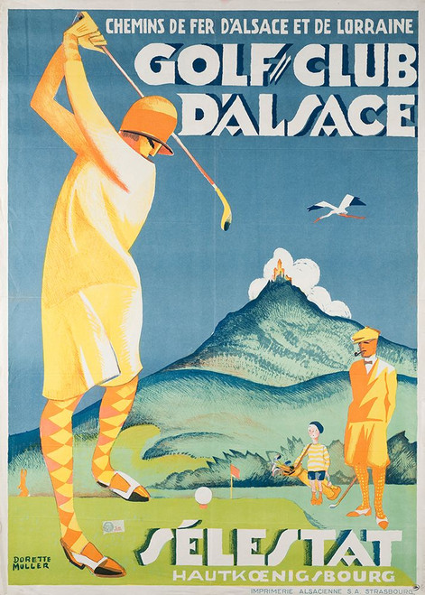 Alsace Golf Poster Print - Apple Collection Vintage
