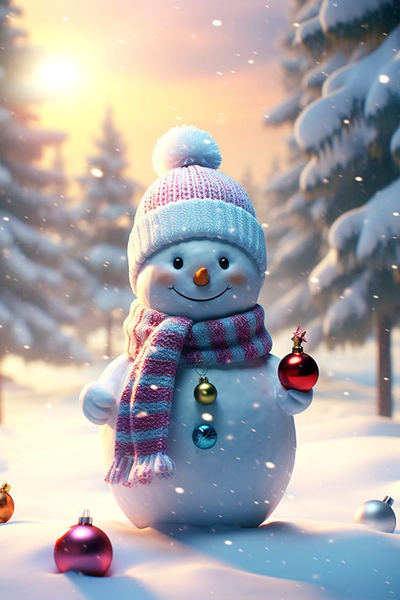Christmas Snowman 1 Poster Print - Ray Heere