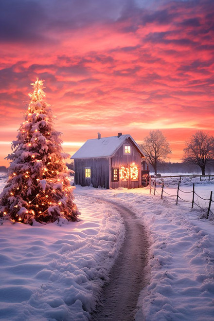 Christmas House 4 Poster Print - Ray Heere