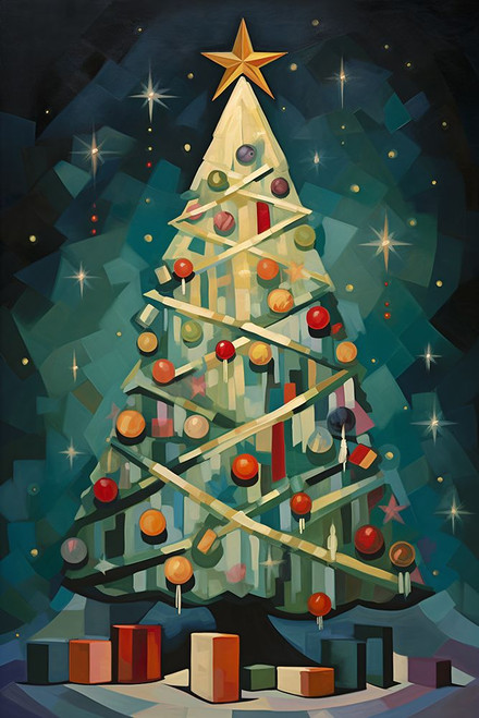 Art Deco Christmas Tree 4 Poster Print - Ray Heere