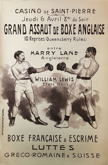Vintage Boxing Poster Print - Apple Collection Vintage