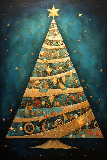 Art Deco Christmas Tree 9 Poster Print - Ray Heere