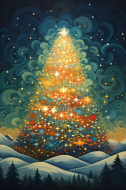 Art Deco Christmas Tree 1 Poster Print - Ray Heere