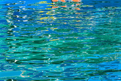 Water reflection-South Channel Marina Port-Miami-Florida Poster Print - William Perry