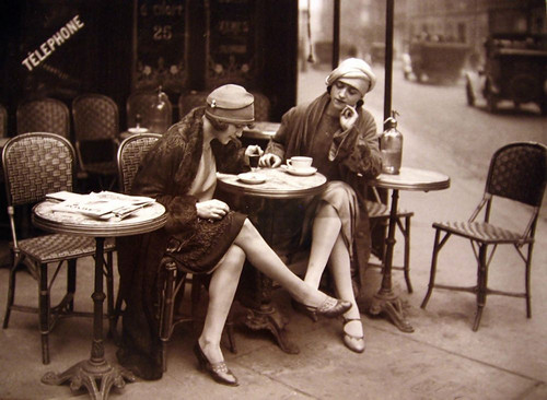 Paris Cafe I Poster Print - Apple Collection Vintage