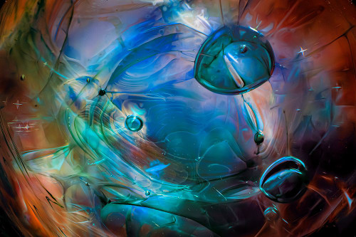 USA-Colorado-Fort Collins. Close-up of borosilicate glass handmade marble globe. Poster Print - Gallery Jaynes