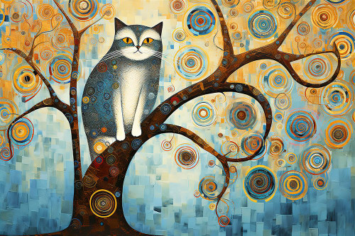 Art Deco Cat 5 Poster Print - Ray Heere