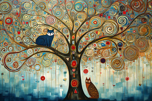 Art Deco Cat 4 Poster Print - Ray Heere