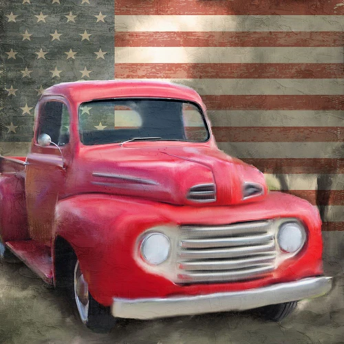Vintage USA Truck Poster Print - Kimberly Allen